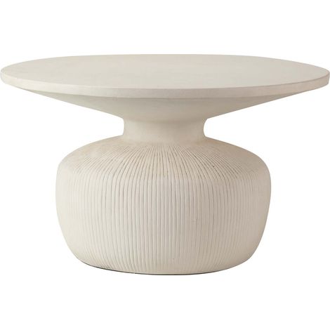 Weißer Stein-Couchtisch 78X78X46 cm (1/5)