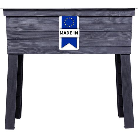 Graf – Carré potager surélevé 75x37x65 cm – Plastique recyclé – Montage facile sans outil – Raccords pour évacuation d'eau (1/8)