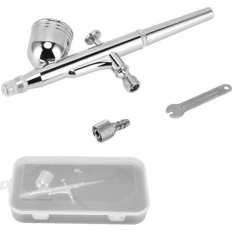 Airbrush-Set aus Edelstahl, kleine, doppeltwirkende Präzisions-Farbsprühpistole für temporäre Tattoo-Kuchen (1/5)
