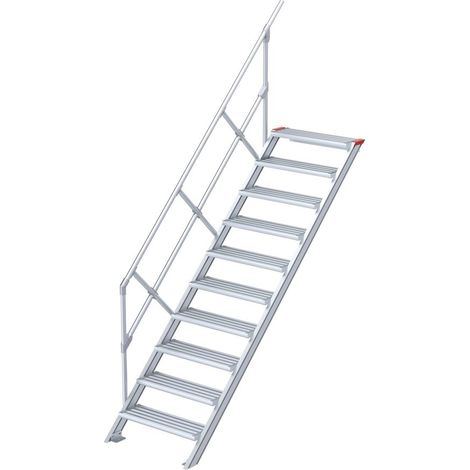 Euroline 510 Treppe 45° 600mm Stufenbreite 10 Stufen Alu gerieft