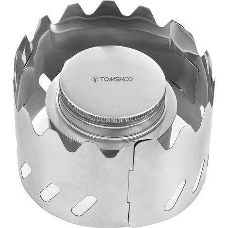 Réchaud de camping portable miniature pour touristes, en alliage d'aluminium, avec couvercle, idéal pour la cuisine en plein air, le camping et la randonnée. (1/5)