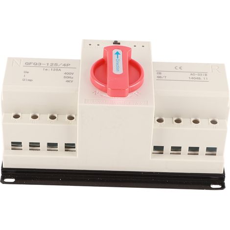 Automatischer Umschalter für zwei Stromversorgungen, 4-polig, 125 A, CB-Level, Mini-Generator-Umschalter mit Anzeige, AC 400 V (1/5)