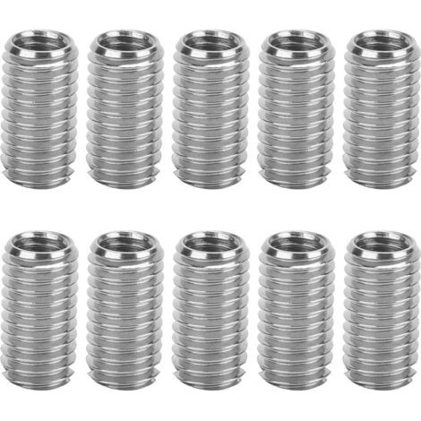 ,10pcs Intérieur M6  1.0 Extérieur M8  1.25 Lueur 15mm Inserts Filetés à Fente