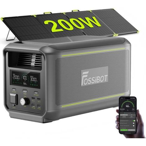 Generador eléctrico portátil - FOSSIBOT - F3000 - 2048Wh LiFePO4 - 3000W continuo (6000W pico) - UPS 10 ms (1/5)