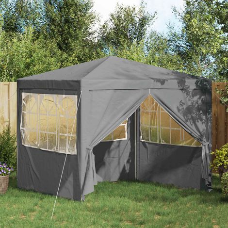 vidaXL Tente de fête Gris clair 250 x 250 x 240 cm PE et acier