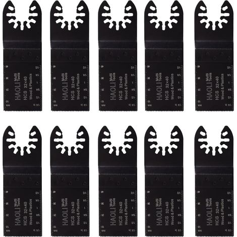 Confezione da 10 lame per seghe oscillanti HCS come accessori per utensili elettrici multiuso come Black & Decker, Dewalt, Fein e Dremel per il taglio del legno