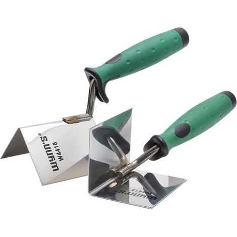 Lot de 2 Truelles d'Angle en Acier Inoxydable 80 x 60 mm - Truelle d'Angle Intérieure et Extérieure en - Spatule d'Angle avec Poignée Souple (1/4)
