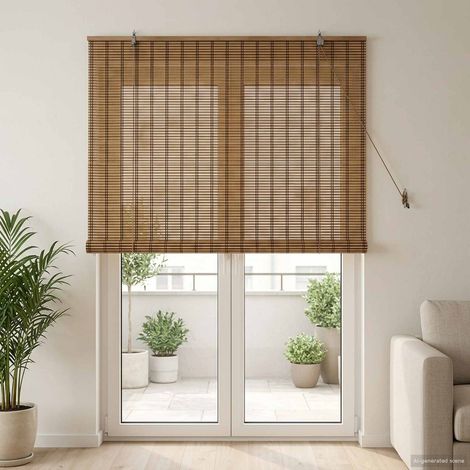 vidaXL Store enrouleur Marron 130 x 220 cm Bambou (1/5)