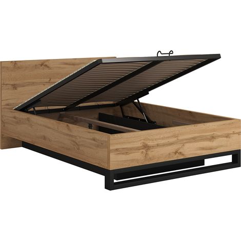 Bett mit Bettkasten 140x200cm Holzoptik
