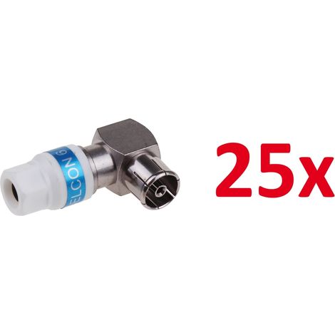 Triax - iec-winkelstecker zur selbstinstallation, cabelcon box 25 stück - tr360940 -