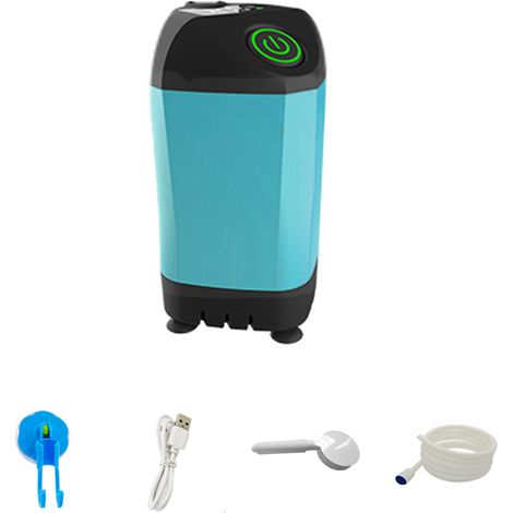 Outdoor-Camping-Dusche, tragbare elektrische Duschpumpe IPX7 wasserdicht für Camping, Wandern, Rucksackreisen, Reisen, Strand, Haustierbewässerung, Blau, Basic