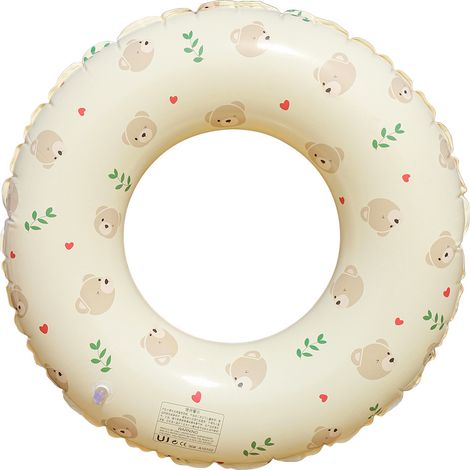 Bouée de natation rétro en PVC épais pour enfants (3-6 ans) – Bouée gonflable à rayures avec soutien sous les bras, idéale pour la piscine et la plage-lsw