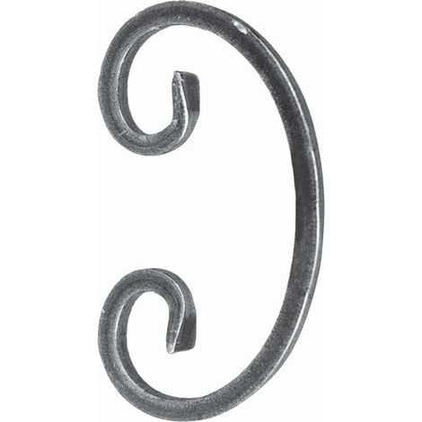 Deco Fer Forge – Volute en C fer forgé finition coupe droite – Hauteur 135mm – Largeur 75mm en carré 8mm – Fixation par soudure – Décoration portail, clôture