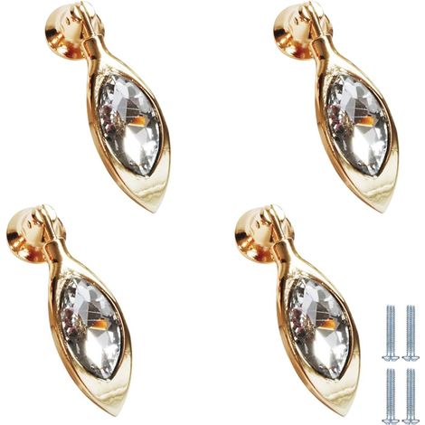 Lot de 4 poignées tiroir en cristal, suspendues verre porte forme (1/5)