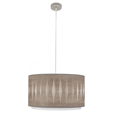 Pendelleuchte alexandra 1xe27 nickel/holz grau regx40x40 cm
