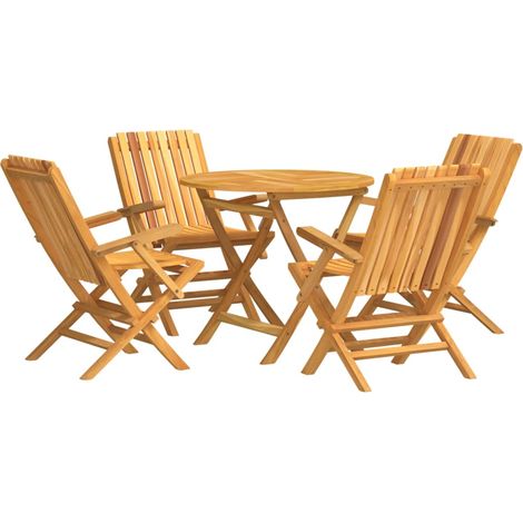 Maison Exclusive - 5-tlg. Garten-Essgruppe Massivholz Teak