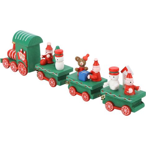 Joli wagon de train de Noël, jouet de décoration de Noël, cadeau pour enfants, vert (1/5)
