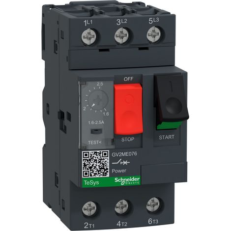 TeSys GV2ME disj. moteur 1,6..2,5A 3P 3d déclencheur magnéto-thermique SCHNEIDER GV2ME076
