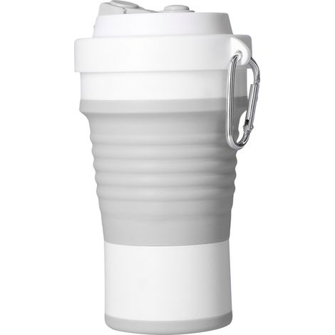 Bouteille d'eau pliable et portable pour l'extérieur, gobelet pliable multifonctionnel et créatif en silicone, gris. (1/5)