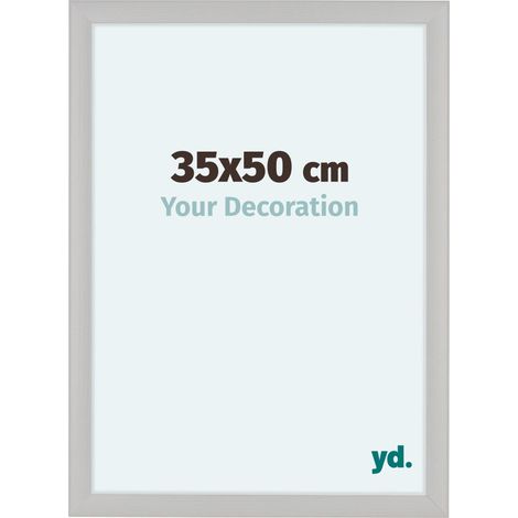 yd. - Cadre photo 35x50 - Blanc Grain de Bois - MDF - Como (1/5)