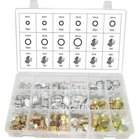 SURTIDO DE TORNILLOS Y ARANDELAS PARA TAPON DE CARTER, ACEITE 534 PIEZAS (1/4)