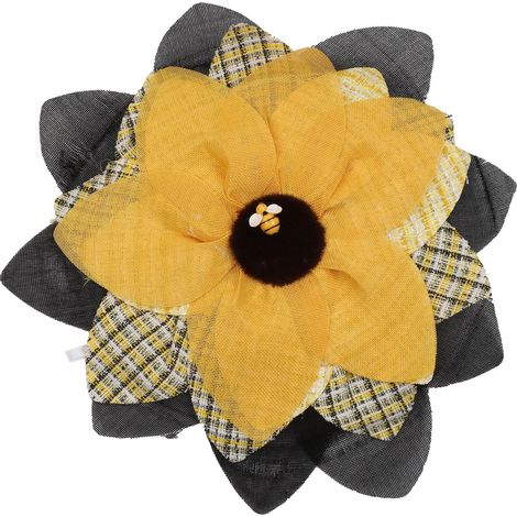 Couronne de tournesol artificielle faite à la main pour décoration de porte d'entrée 40,6 cm