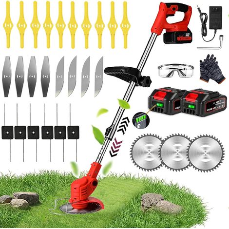 Débroussailleuse électrique télescopique sans fil 24 V – Affichage de batterie, lame, convient pour jardin, pelouse et arbuste (Style-3) (1/5)