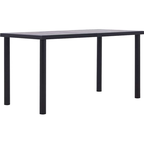 vidaXL Table à manger Noir et gris béton 140x70x75 cm MDF (1/5)