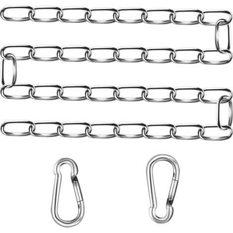 Steel Chain, 1 Meter Chain, 304 Stainless Steel Chain for Fencing, Walking and Dog Chain, Drying Chain, Maximum Load 70KG, 3mm (1/5)