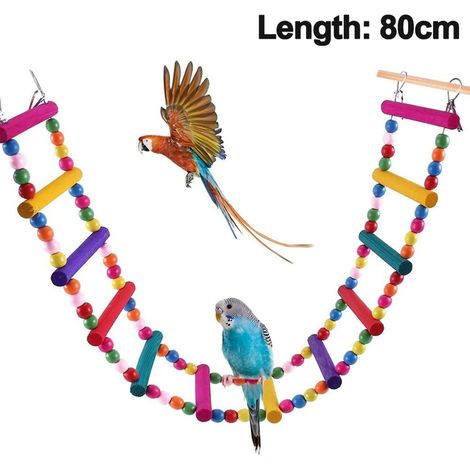 Le chef de l'Oiseau de Jouets en Bois Arc-en-ciel, Pont des Balançoires pour les Perroquets Animal de compagnie Trainning (1/5)