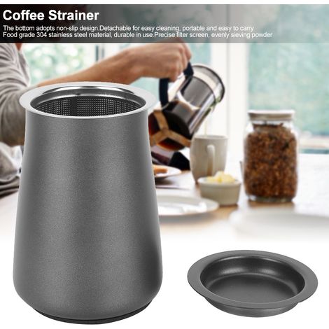 Manueller Kaffeefilter aus schwarzem Edelstahl, Zubehör für die Kaffeezubereitung (1/5)
