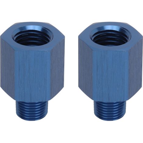 Raccord fileté 1/8 NPT mâle vers M10 femelle, adaptateur tuyau bleu, étanche parfaite, antirouille, connecteur pour auto, lot de 2 pièces (1/5)