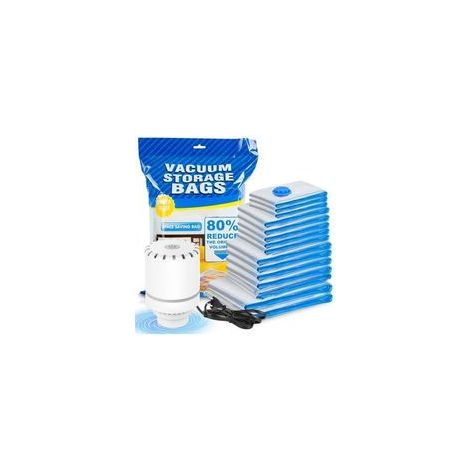 (Transparent)Lot de 15 Sac de Rangement sous Vide Avec Pompe électrique Sac Housse Sous Vide Voyage (1/4)