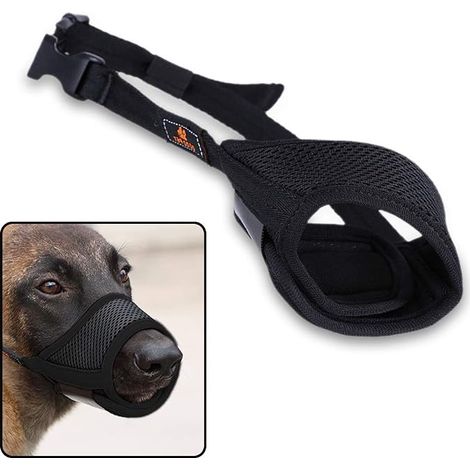 Muselière pour Chiens avec Ajustable Boucle et Rembourrage Doux, Museliere Respirant Anti AboieMent Anti-Morsure pour Moyens et Museliere Petit Chiens, Noir, S (1/5)