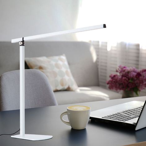 Lampada da tavolo Lampada da tavolo a LED Lampada da lettura Lampada da camera da letto touch, faretto mobile, bianco opaco, LxH 43x43 cm