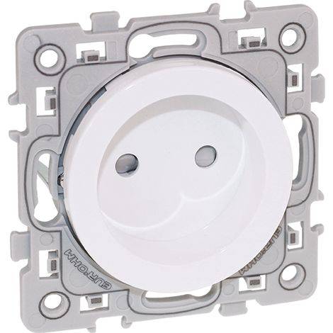60282 Eur'ohm Square Prise De Courant 2p Blanc à Griffes