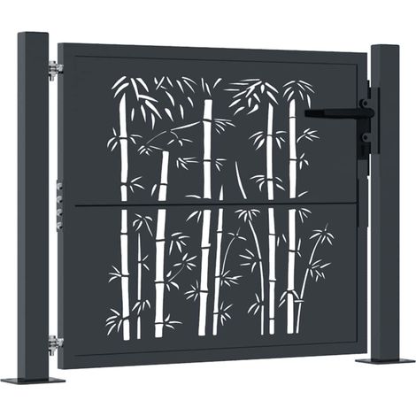 Maison Exclusive - Gartentor Anthrazit 100x100 cm Stahl Bambus-De
