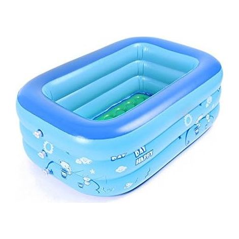 Aufblasbare Babybadewanne – faltbar und robust, PVC, blau, 120 x 70 x 35 cm (1/5)