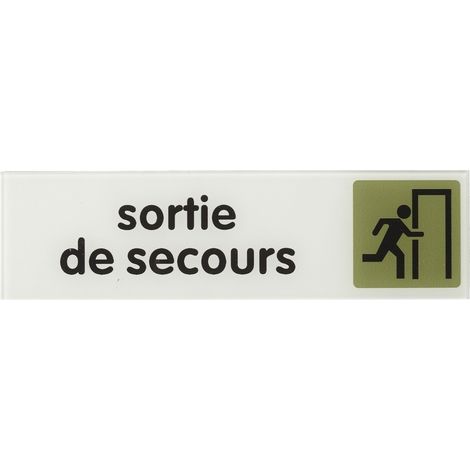 Targa segnaletica adesiva 170 x 45 mm, "Sortie de secours" (Uscita di emergenza) – THIRARD