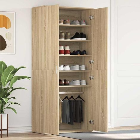 Schuhschrank Sonoma-Eiche 80 x 39 x 178 cm Holzwerkstoff