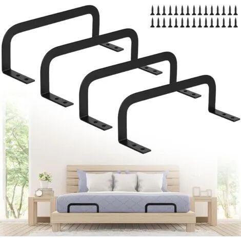 Ensemble de 4 butées de matelas, cales de stabilisation de matelas, anneau antidérapant, butée coulissante en métal, convient aux panneaux de lit solides. (1/3)