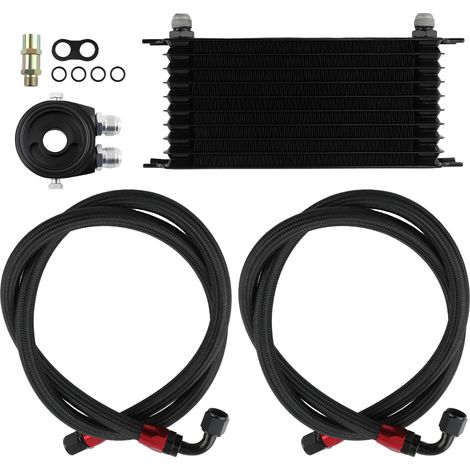 AN10 Universal Oil Cooler Kit -6061 Aluminum +Filter Adapter Hose Kit 01EGF004
