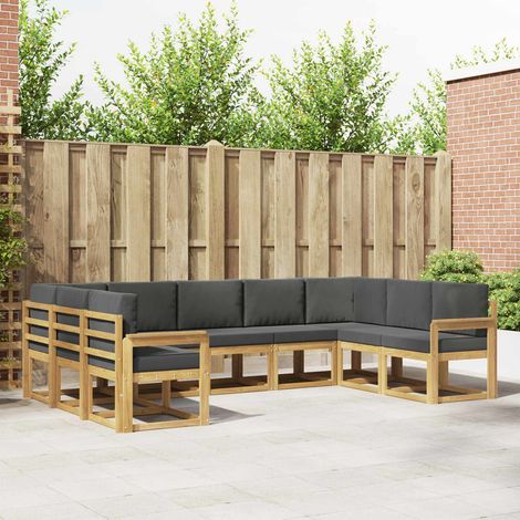 vidaXL Outdoor-Sofagarnitur mit Kissen 9 pcs Weiß und Anthrazit (1/5)