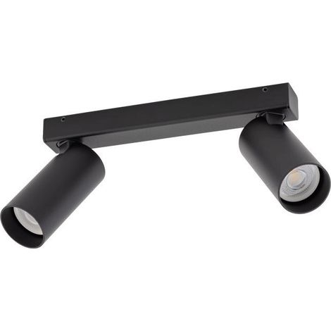 Deckenstrahler Schwarz 2-flammig 32 cm lang klein Aluminium GU10 verstellbar länglich Spot Lampe Decke