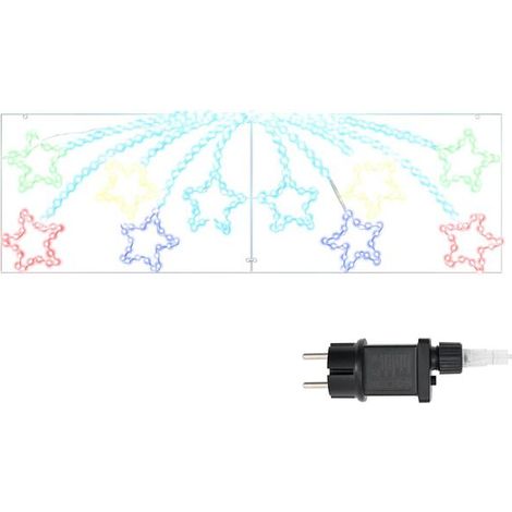 Étoile de Noël avec 432 lumières LED colorées, mesurant 182 x 58 cm, en PVC. (1/5)