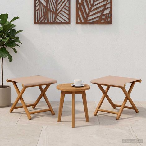 Lettino 2 pcs Legno di Eucalipto Massello Tortora vidaXL