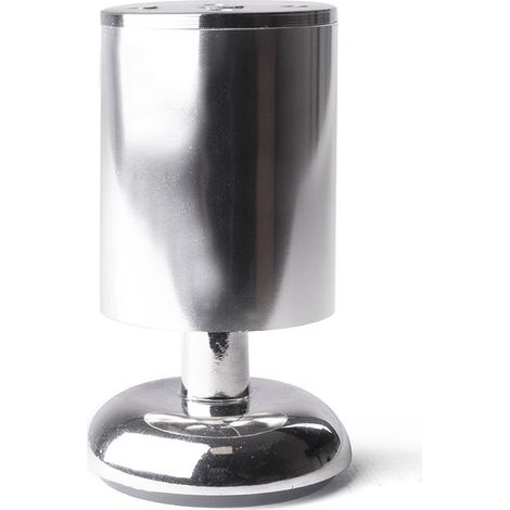 Pied Rond En Aluminium, Réglable, Modèle 413, Avec Finition Chrome Brillant, ø50 X 100/105 Mm