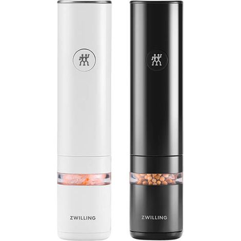Zwilling Enfinigy 2 Piece Electric Spice Mill Set, Black & White