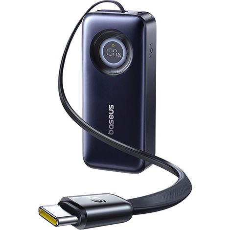 Powerbank 20000mAh 67W mit einziehbarem USB-C-Kabel – schwarz (1/5)