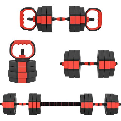 6-in-1 Hantelset Kurzhantel Set Kurzhanteln Langhanteln verstellbar 25 KG für Krafttraining Zuhause